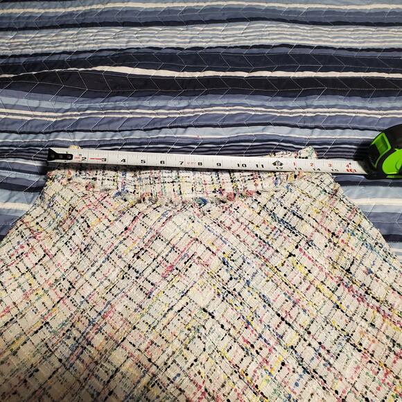 Worthington Sz 4 Pastel Tweed Midi Skirt Size 4 Lined Back Zip Easter Spring - Picture 10 of 11